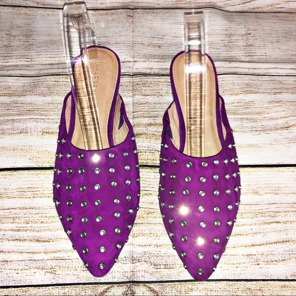 HALOGEN Eva Jeweled Point Toe Mules Size 7M - Picture 2 of 12